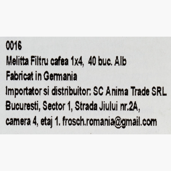 Filtru cafea din hârtie, no.4, 40 buc