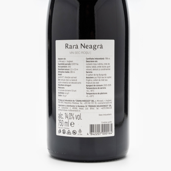 Vin roșu sec Rară Neagră, 14%, 0.75l