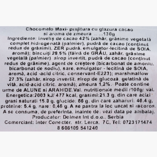 Prăjitură cu bezea și zmeură, Chocomelo Maxi 130g