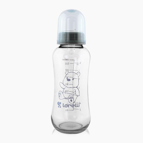 Biberon din sticlă cu capac, 240 ml, Moonlight Blue
