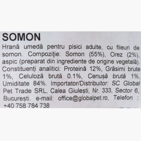 Hrană umedă pentru pisici, cu somon 70g