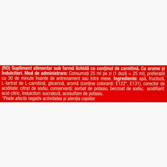 Supliment energizant cu conținut de carnitină Carnimax, aromă de fructe de pădure, 10x25ml