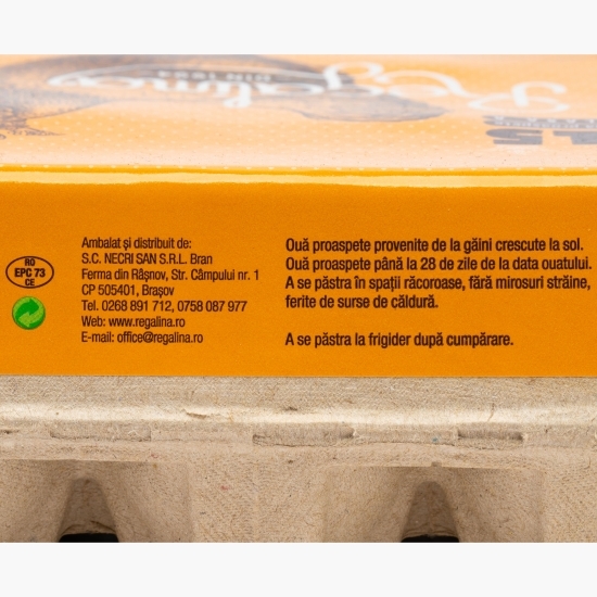 Ouă proaspete de la găini crescute la sol, mărimea L, produs montan, 15 buc
