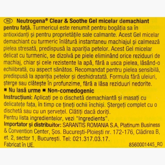 Gel micelar demachiant Clear & Soothe 200ml