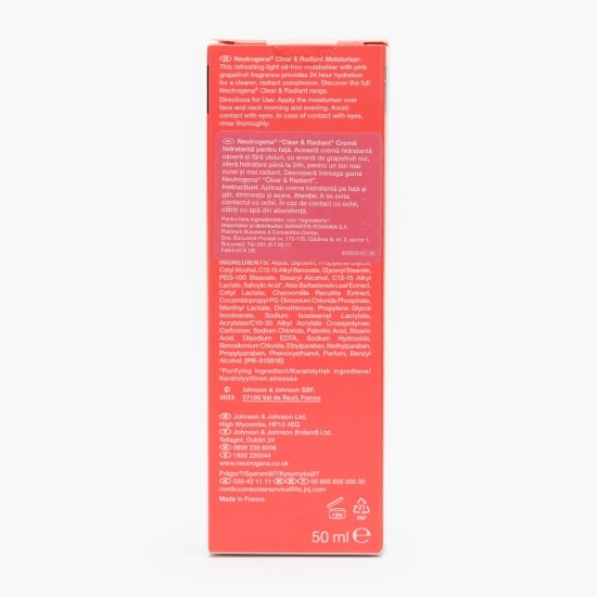 Cremă hidratantă cu grapefruit roz pentru față, oil free, 50 ml