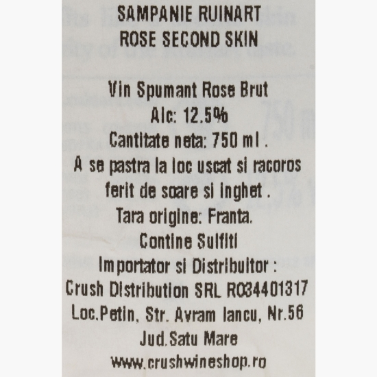Șampanie rose brut Second Skin, 12.5%, 0.75l