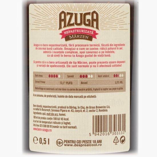 Bere blondă nepasteurizată sticlă 0.5l