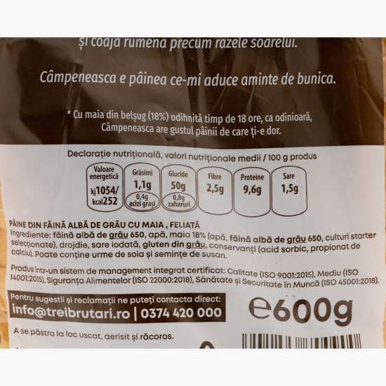 Pâine albă cu maia 600g