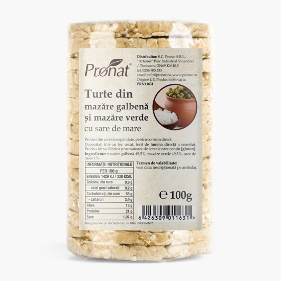Turte din mazăre galbenă și verde cu sare de mare 100g