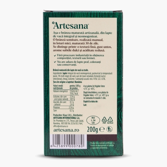 Brânză maturată din lapte de vacă cu trufe negre 200g