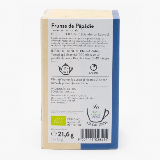 Ceai plante frunze de păpădie eco 18 plicuri