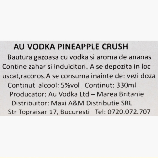 Băutură carbogazoasă cu vodcă și aromă de ananas Pineapple Crush, 5% alc, 0.33l