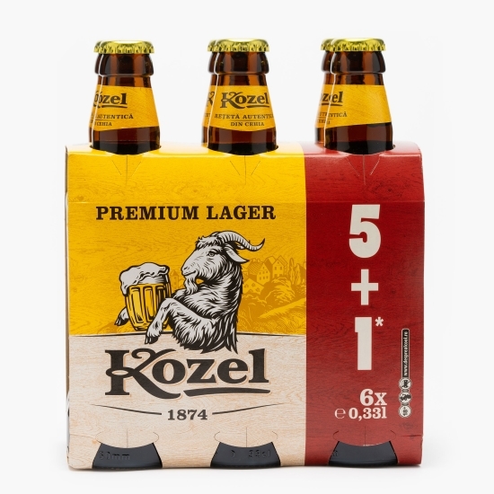Bere blondă premium sticlă 6x0.33l (5+1)