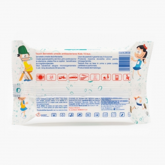 Șervețele umede antibacteriene kids 15 buc
