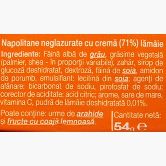 Napolitane Skinny neglazurate, cu cremă de lămâie 54g
